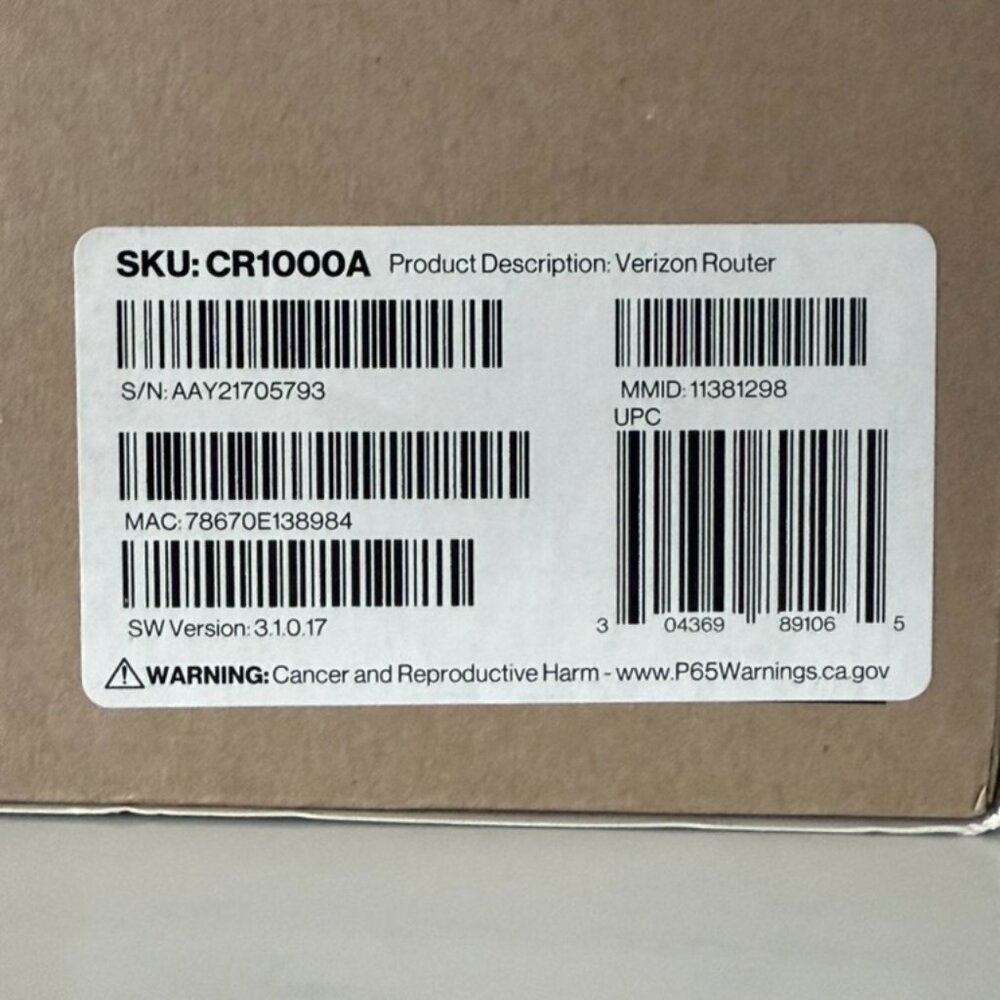 Verizon - CR1000A (Router) WiFi 6E - Home & Business - New Sealed Box - Picture 2 of 4